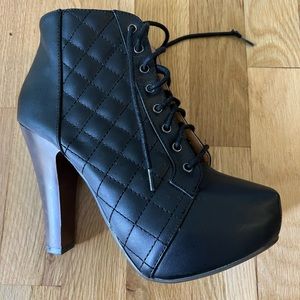 Quilted High Heeled Booties